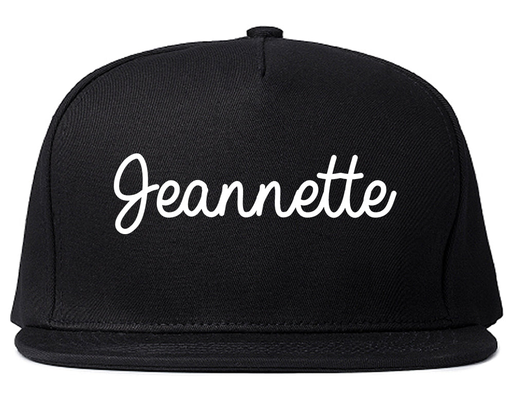 Jeannette Pennsylvania PA Script Mens Snapback Hat Black