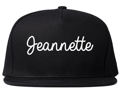Jeannette Pennsylvania PA Script Mens Snapback Hat Black