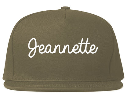Jeannette Pennsylvania PA Script Mens Snapback Hat Grey