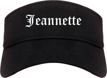 Jeannette Pennsylvania PA Old English Mens Visor Cap Hat Black