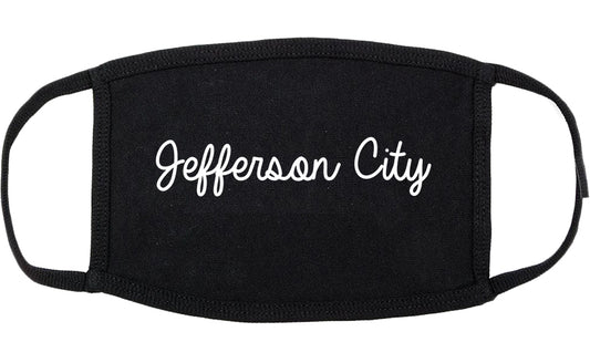 Jefferson City Missouri MO Script Cotton Face Mask Black