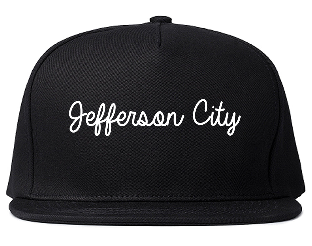 Jefferson City Missouri MO Script Mens Snapback Hat Black