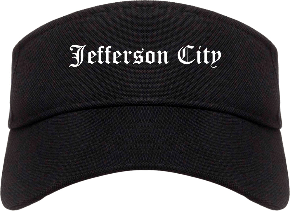Jefferson City Missouri MO Old English Mens Visor Cap Hat Black
