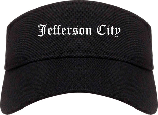 Jefferson City Missouri MO Old English Mens Visor Cap Hat Black