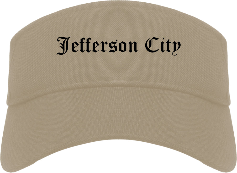 Jefferson City Missouri MO Old English Mens Visor Cap Hat Khaki