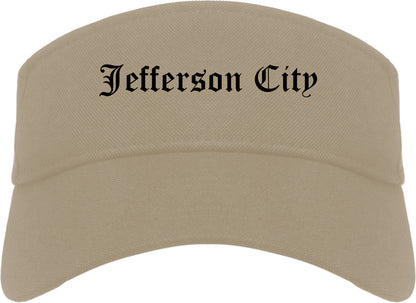 Jefferson City Missouri MO Old English Mens Visor Cap Hat Khaki