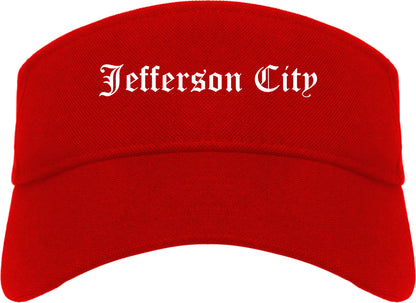 Jefferson City Missouri MO Old English Mens Visor Cap Hat Red