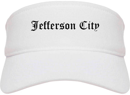 Jefferson City Missouri MO Old English Mens Visor Cap Hat White