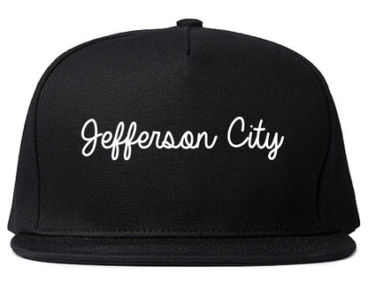 Jefferson City Tennessee TN Script Mens Snapback Hat Black