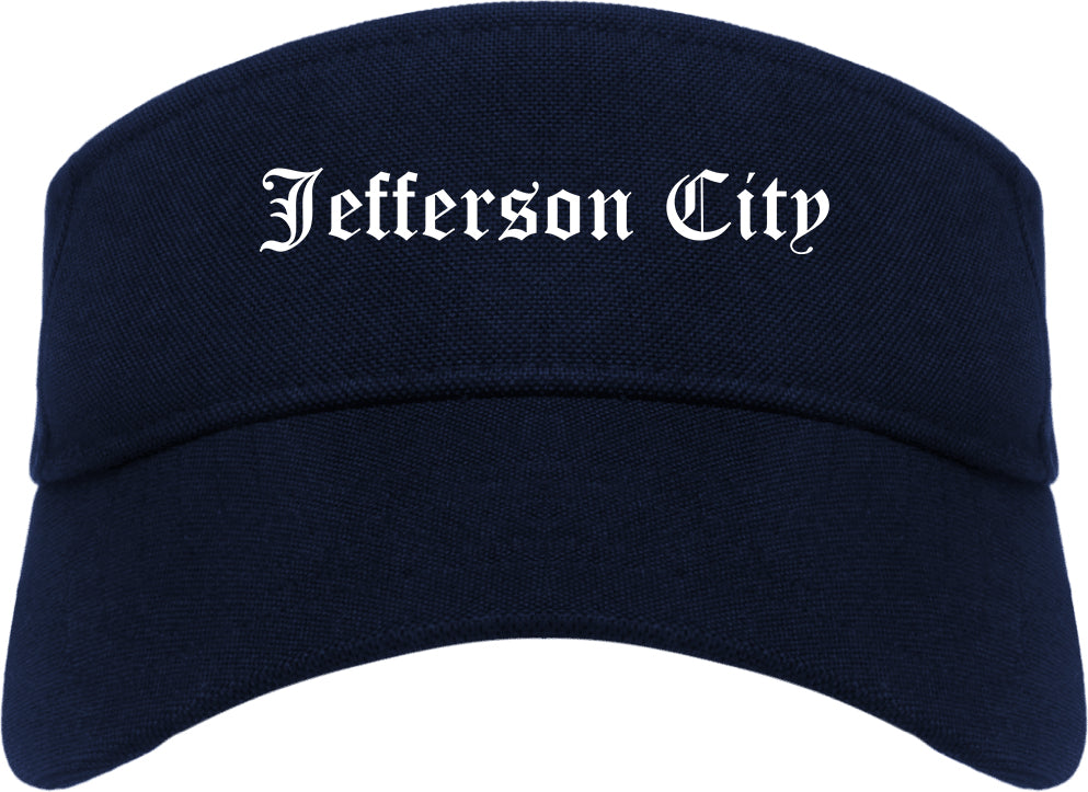 Jefferson City Tennessee TN Old English Mens Visor Cap Hat Navy Blue
