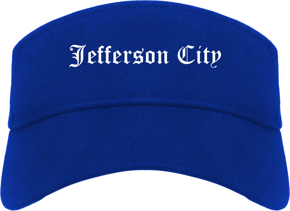 Jefferson City Tennessee TN Old English Mens Visor Cap Hat Royal Blue