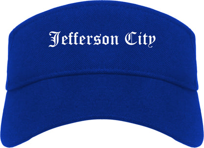 Jefferson City Tennessee TN Old English Mens Visor Cap Hat Royal Blue