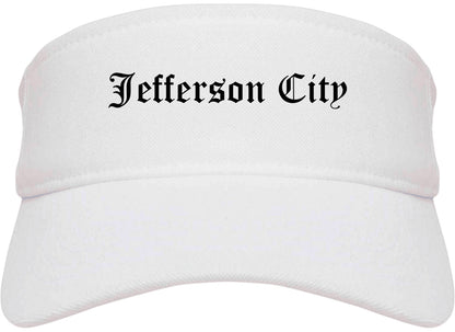 Jefferson City Tennessee TN Old English Mens Visor Cap Hat White