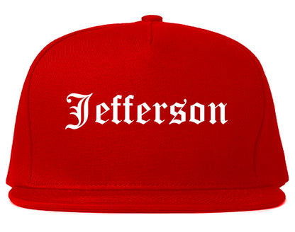 Jefferson Georgia GA Old English Mens Snapback Hat Red