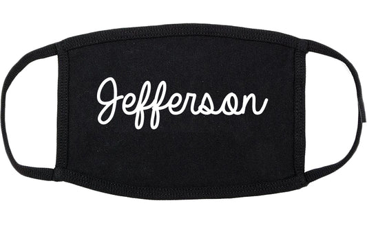 Jefferson Georgia GA Script Cotton Face Mask Black