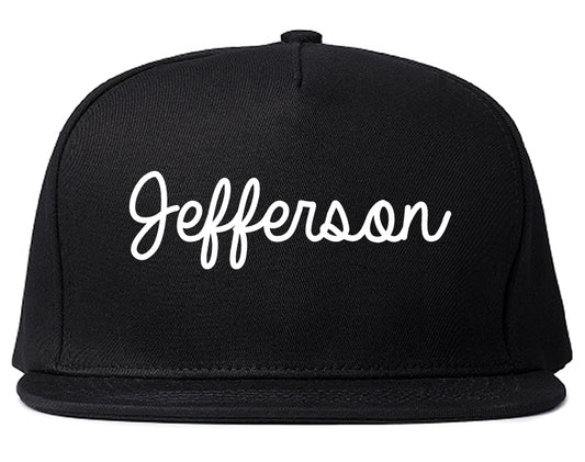 Jefferson Georgia GA Script Mens Snapback Hat Black