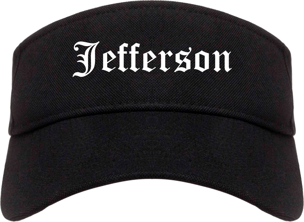 Jefferson Georgia GA Old English Mens Visor Cap Hat Black