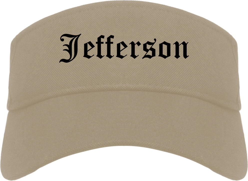 Jefferson Georgia GA Old English Mens Visor Cap Hat Khaki