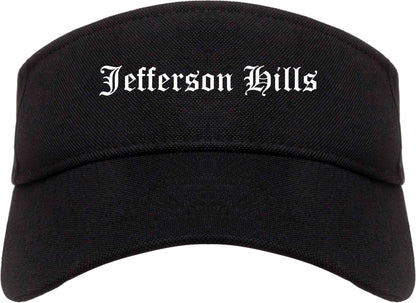 Jefferson Hills Pennsylvania PA Old English Mens Visor Cap Hat Black