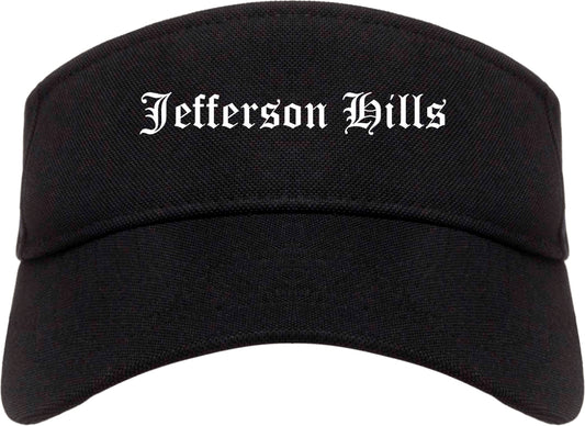 Jefferson Hills Pennsylvania PA Old English Mens Visor Cap Hat Black