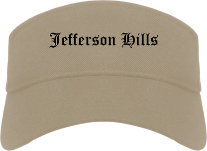 Jefferson Hills Pennsylvania PA Old English Mens Visor Cap Hat Khaki