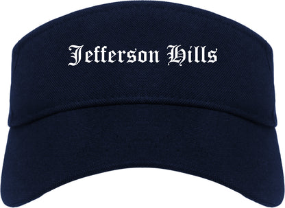 Jefferson Hills Pennsylvania PA Old English Mens Visor Cap Hat Navy Blue