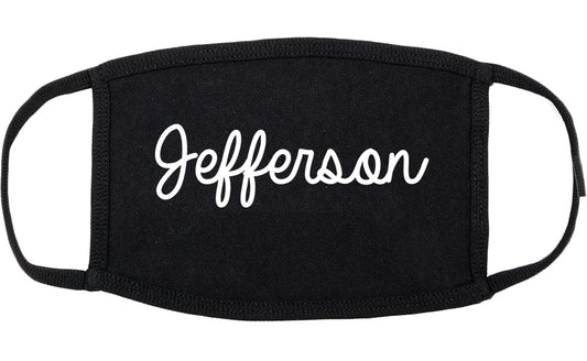 Jefferson Wisconsin WI Script Cotton Face Mask Black