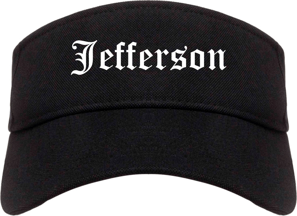 Jefferson Wisconsin WI Old English Mens Visor Cap Hat Black