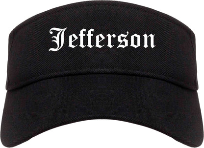 Jefferson Wisconsin WI Old English Mens Visor Cap Hat Black