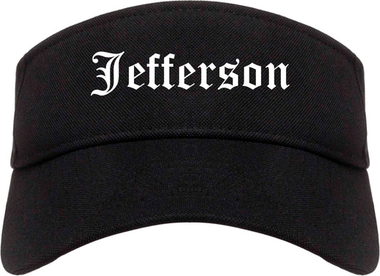 Jefferson Wisconsin WI Old English Mens Visor Cap Hat Black