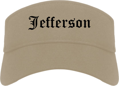 Jefferson Wisconsin WI Old English Mens Visor Cap Hat Khaki