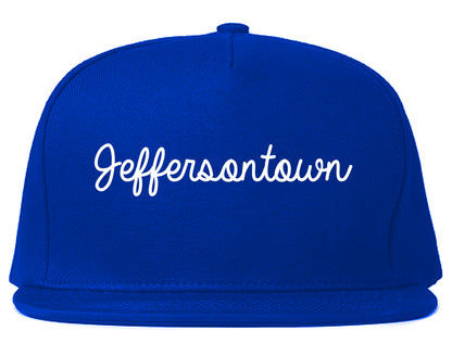 Jeffersontown Kentucky KY Script Mens Snapback Hat Royal Blue