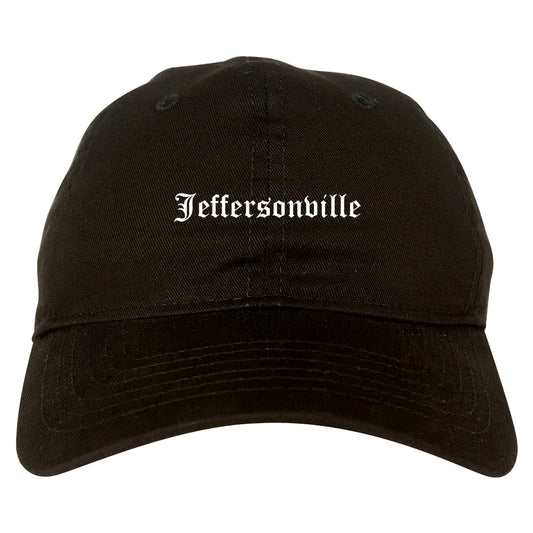 Jeffersonville Indiana IN Old English Mens Dad Hat Baseball Cap Black