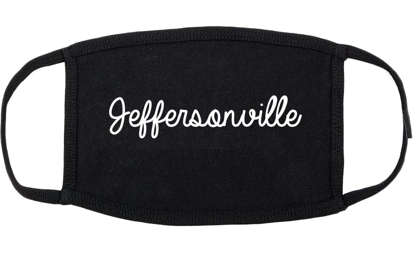 Jeffersonville Indiana IN Script Cotton Face Mask Black