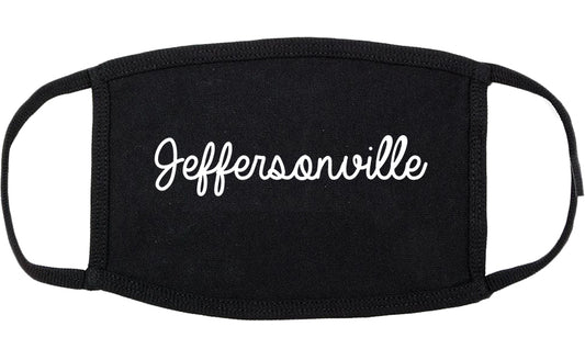 Jeffersonville Indiana IN Script Cotton Face Mask Black