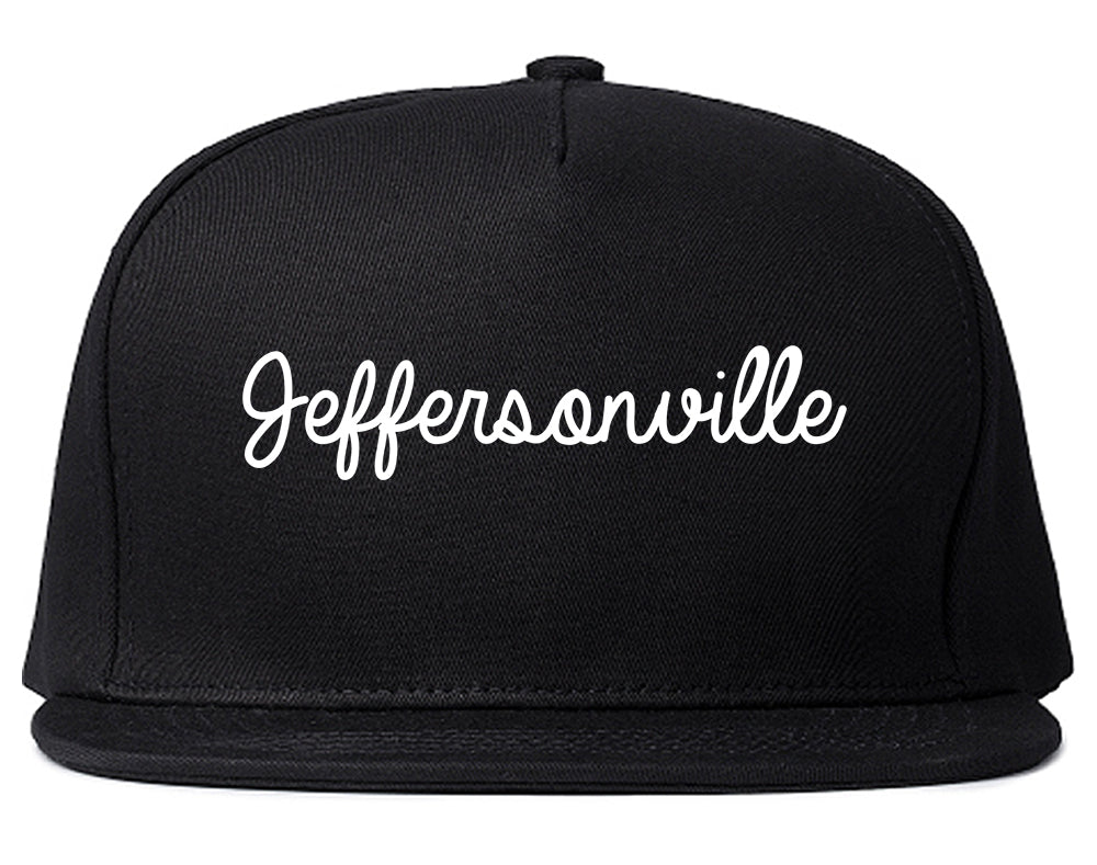 Jeffersonville Indiana IN Script Mens Snapback Hat Black