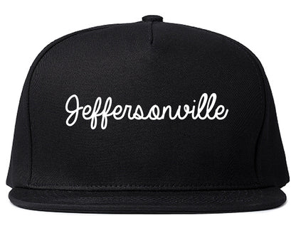Jeffersonville Indiana IN Script Mens Snapback Hat Black