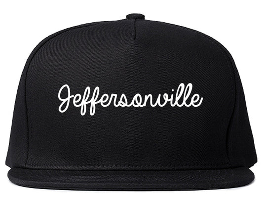 Jeffersonville Indiana IN Script Mens Snapback Hat Black