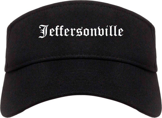 Jeffersonville Indiana IN Old English Mens Visor Cap Hat Black
