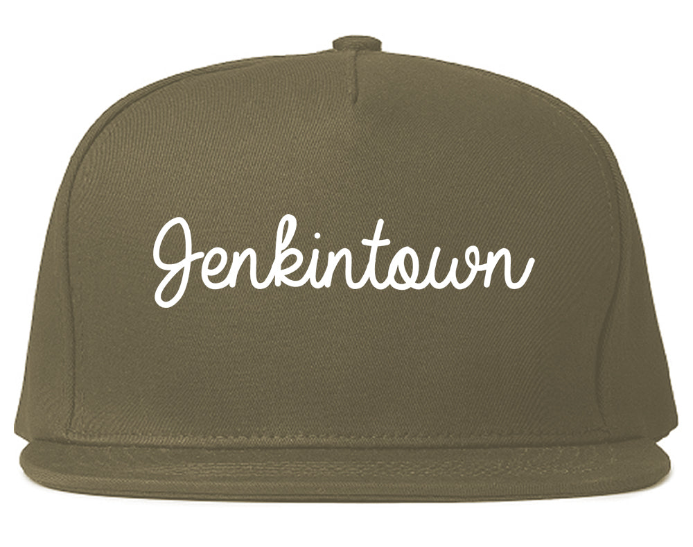 Jenkintown Pennsylvania PA Script Mens Snapback Hat Grey