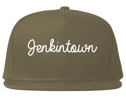 Jenkintown Pennsylvania PA Script Mens Snapback Hat Grey