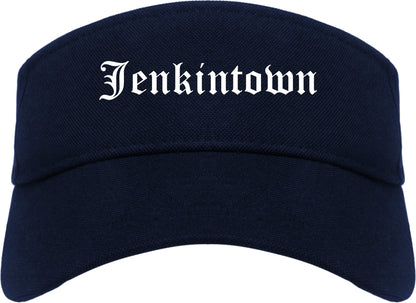 Jenkintown Pennsylvania PA Old English Mens Visor Cap Hat Navy Blue