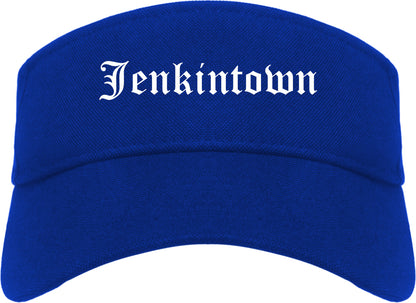 Jenkintown Pennsylvania PA Old English Mens Visor Cap Hat Royal Blue