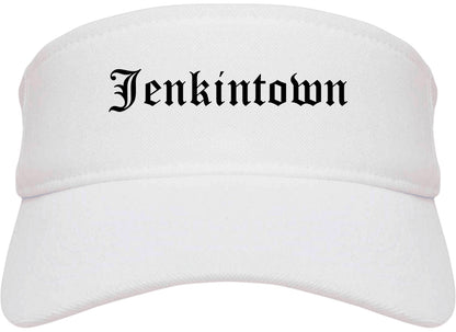 Jenkintown Pennsylvania PA Old English Mens Visor Cap Hat White