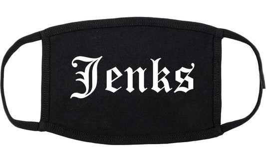 Jenks Oklahoma OK Old English Cotton Face Mask Black