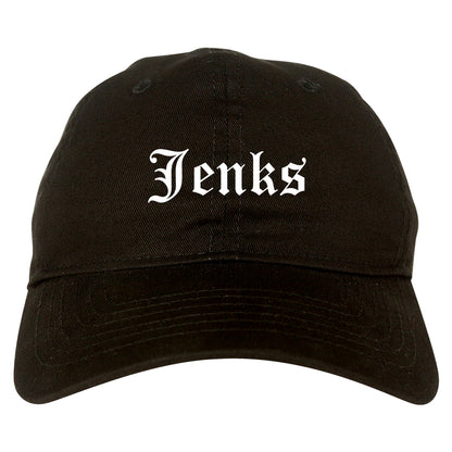 Jenks Oklahoma OK Old English Mens Dad Hat Baseball Cap Black