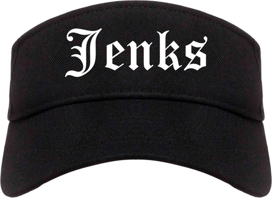 Jenks Oklahoma OK Old English Mens Visor Cap Hat Black