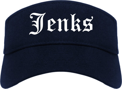 Jenks Oklahoma OK Old English Mens Visor Cap Hat Navy Blue