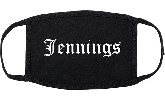 Jennings Louisiana LA Old English Cotton Face Mask Black