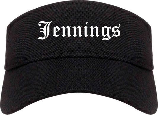 Jennings Louisiana LA Old English Mens Visor Cap Hat Black
